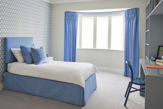 Cornflower blue curtains