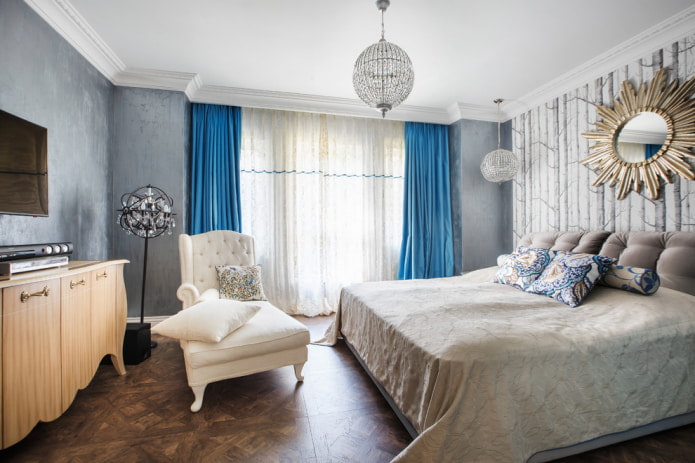 Blue-light blue curtains