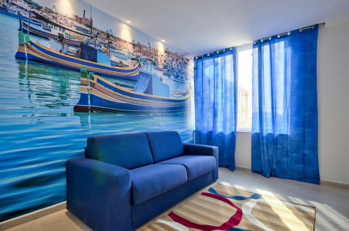 blue living room