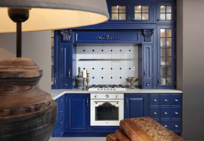 blue kitchen set