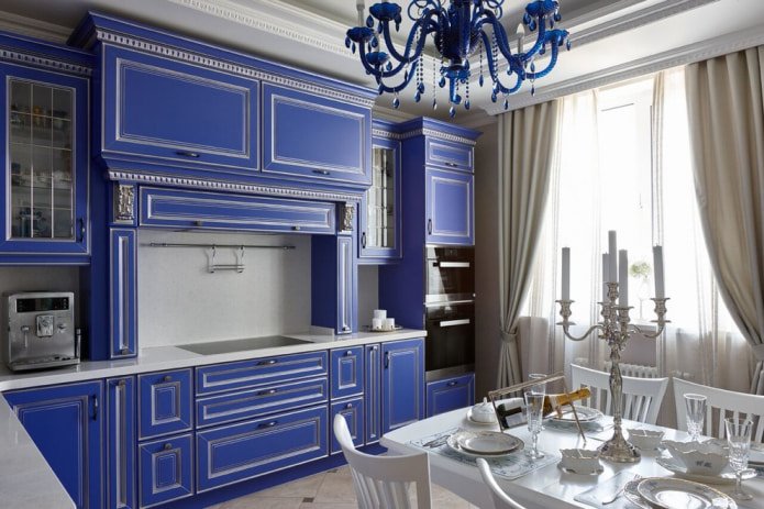 blue kitchen set