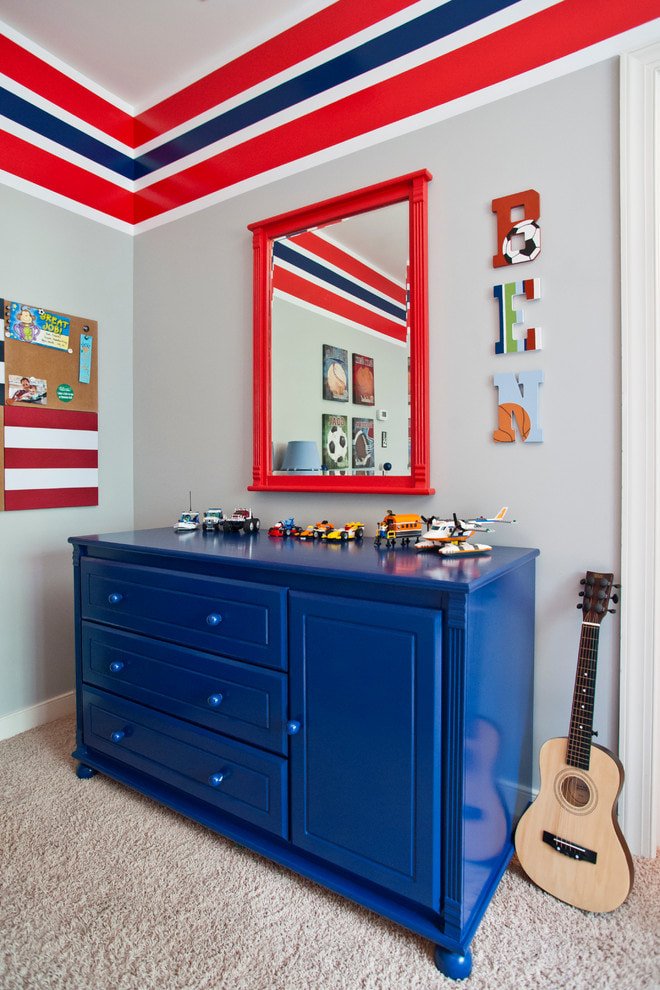blue chest of drawers
