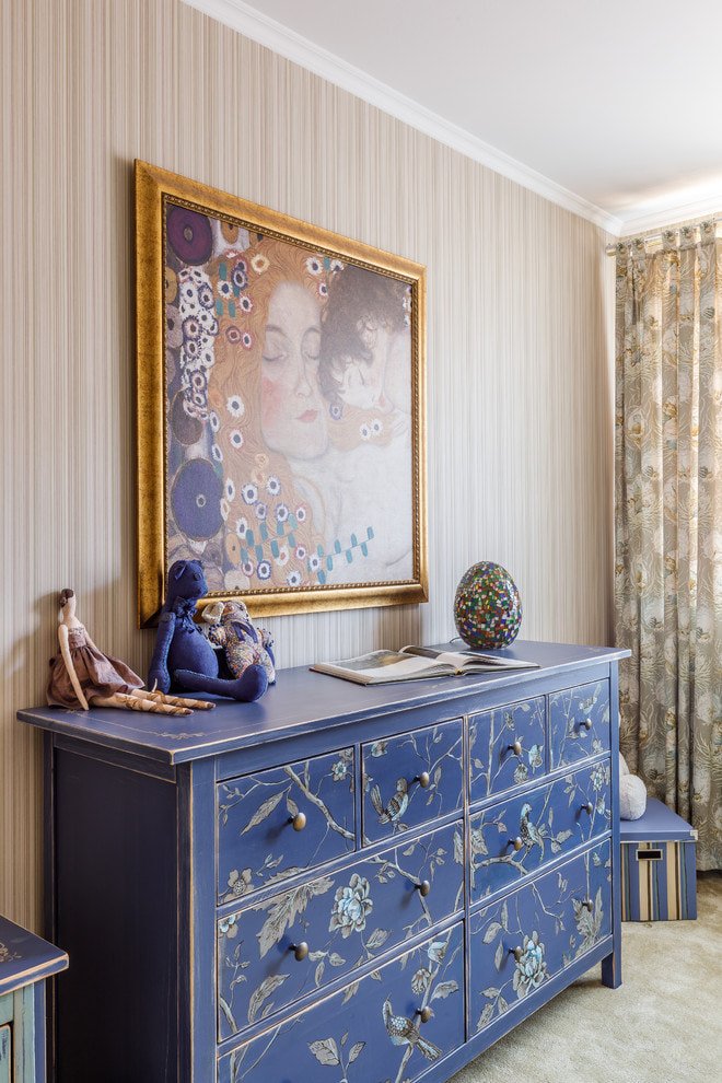 blue chest of drawers