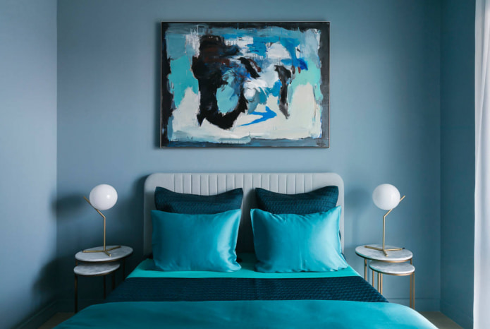 Blue-turquoise bedroom