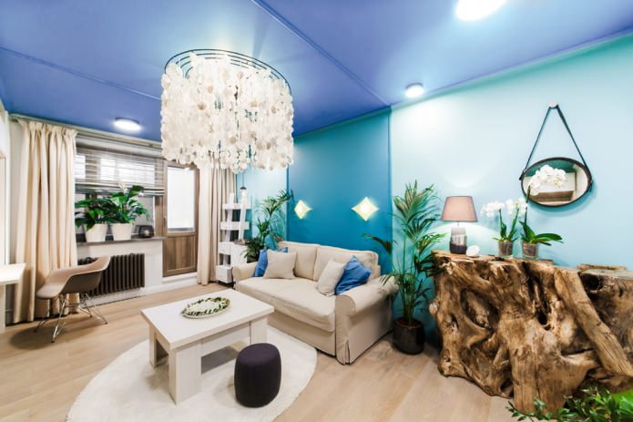 blue ceiling