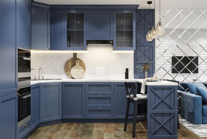 kitchen decoration in blue tones