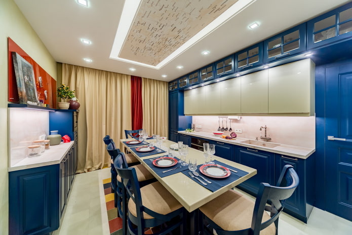 kitchen decoration in blue tones