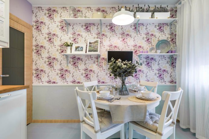 Provence style floral wallpaper