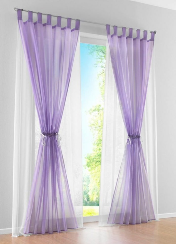 lilac curtains with loops
