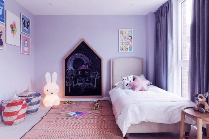 lilac curtains on tape