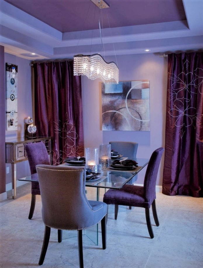 multi-level purple ceiling