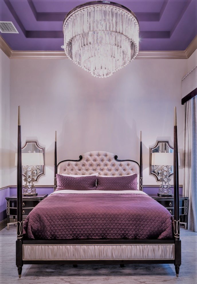 plasterboard Two-level ceiling purple ceiling 