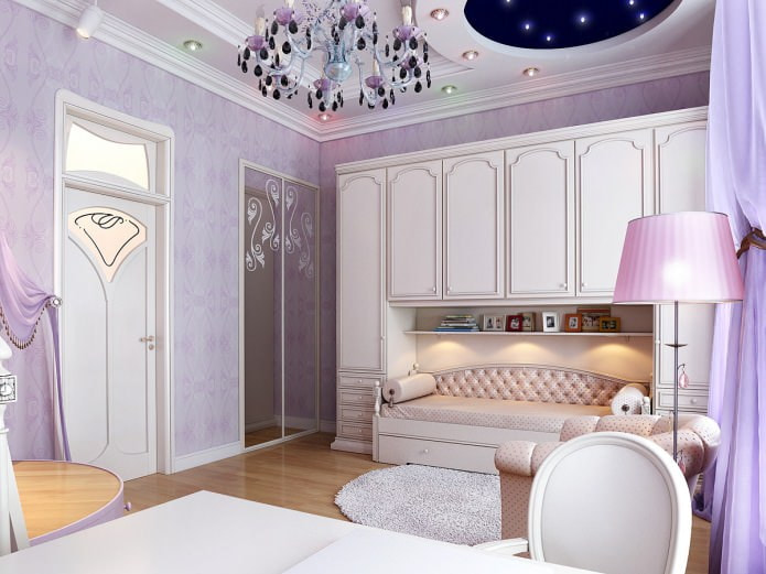 lilac nursery in a classic style