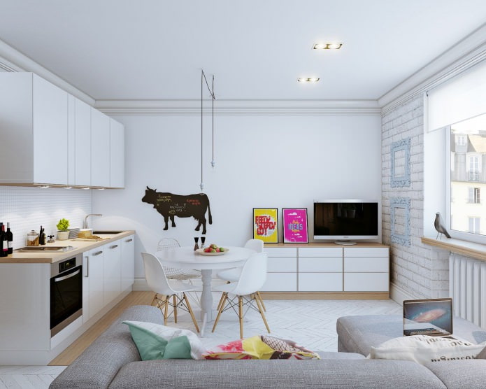 Interior design of a small apartment of 24 sq. m.