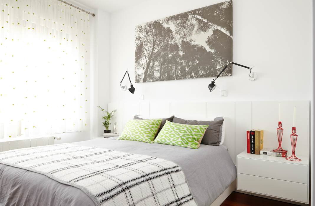 delicate curtains in the bedroom