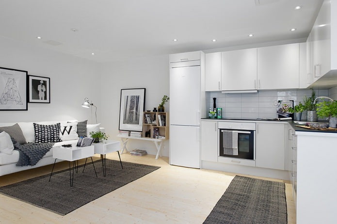 gray and white living room