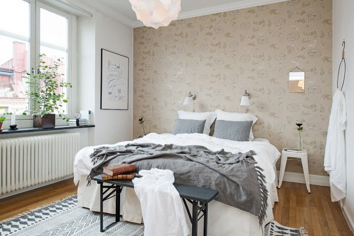 bedroom in scandinavian style