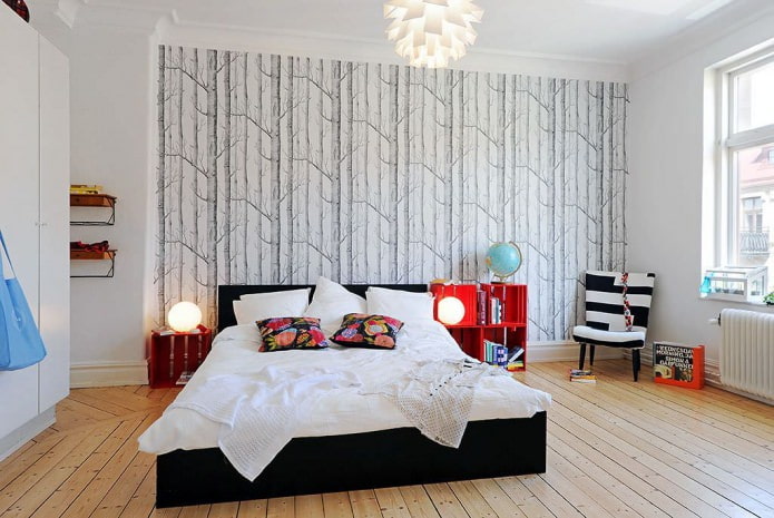 bedroom in Scandinavian style