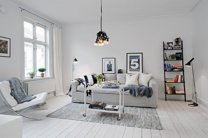 lighting in the living room in Nordic style