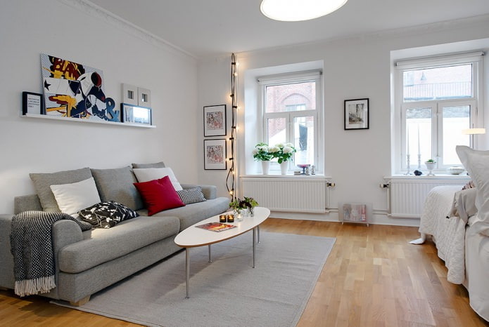 carpet in the color of the sofa
