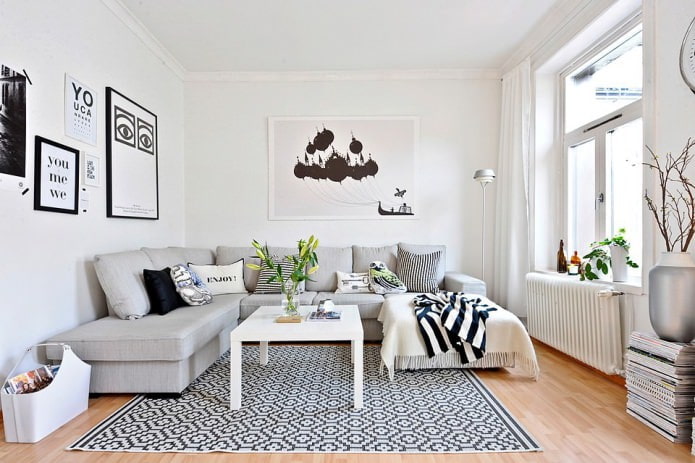 white walls in Scandinavian style