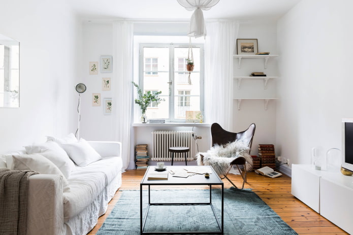 Living room in Scandinavian style