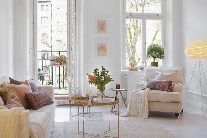 Light interior in Scandinavian style