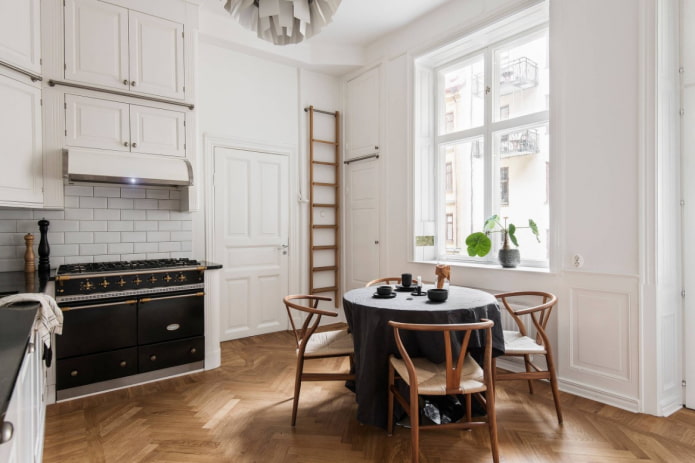 tablecloth in a Scandinavian kitchen