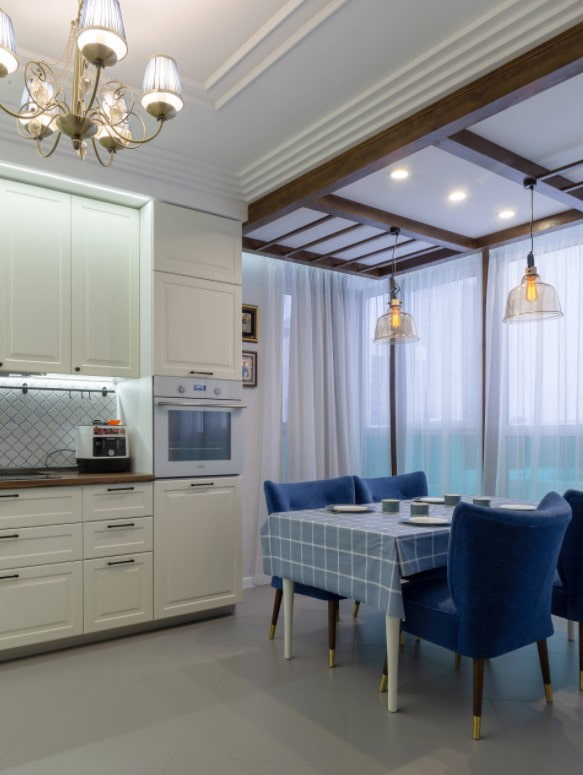 checkered tablecloth in the interior