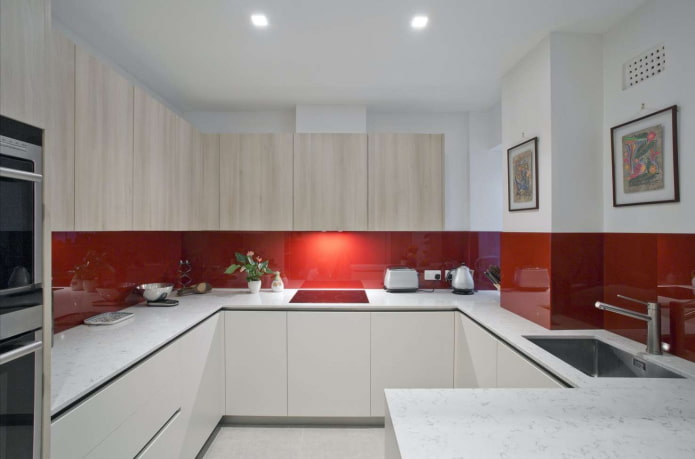 red glass apron
