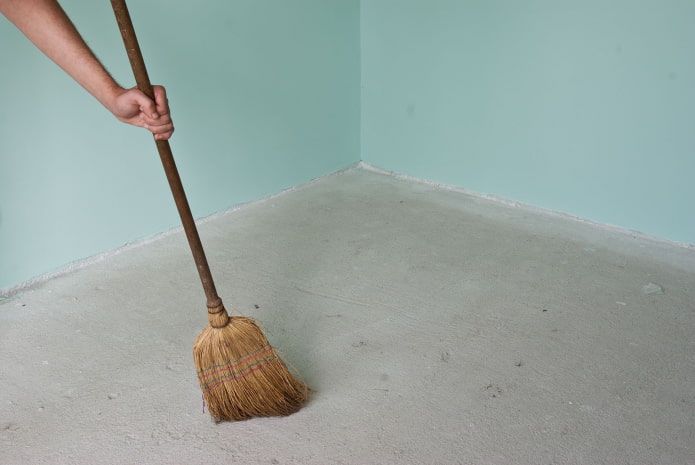 concrete base cleaning