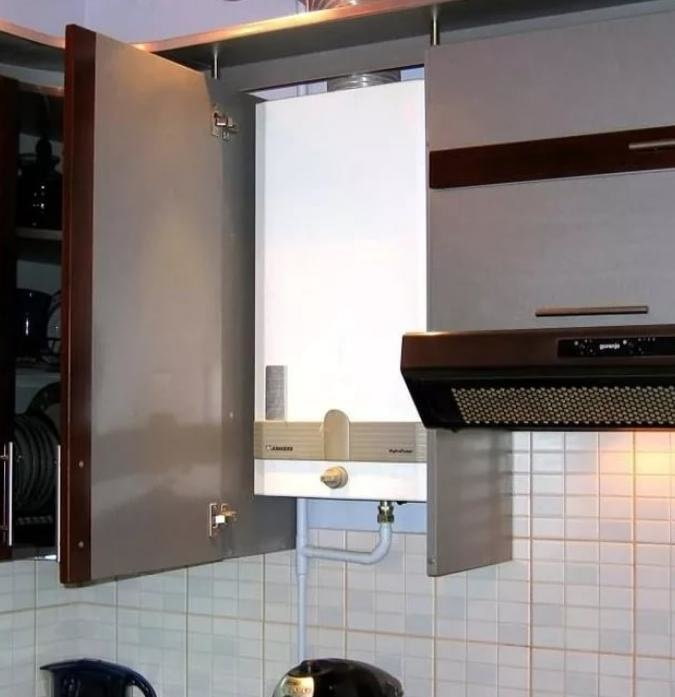 wall cabinet for a water heater