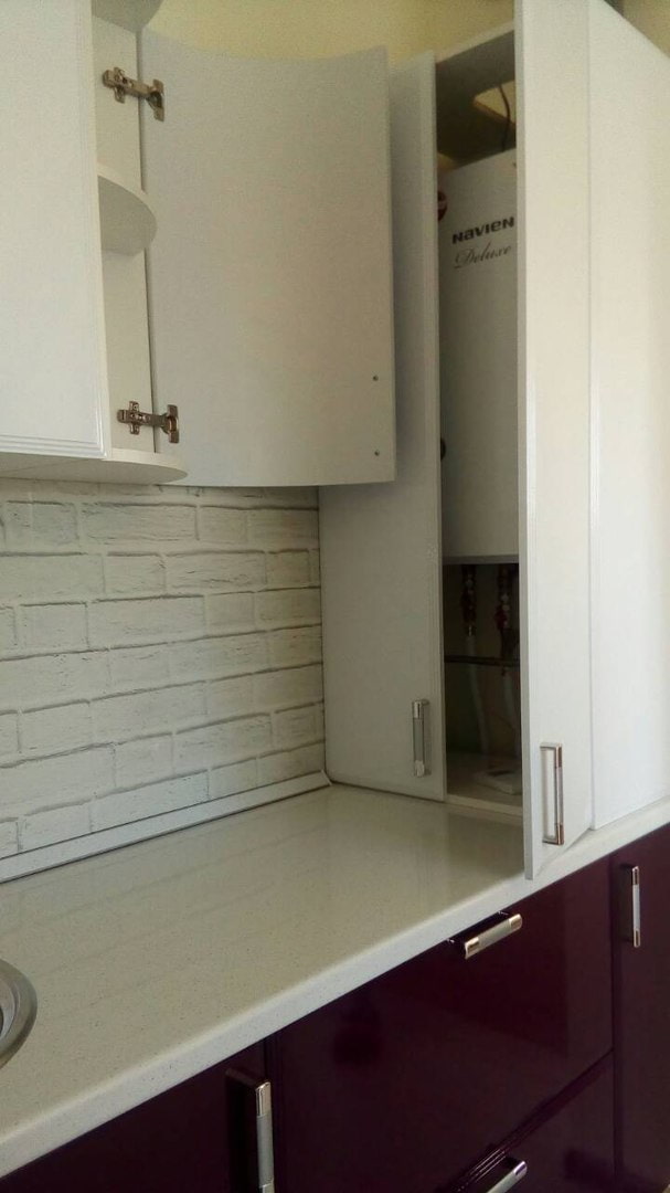 boiler cabinet on the countertop