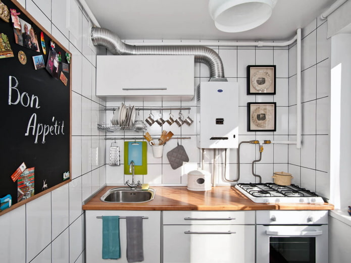pipes in the kitchen interior