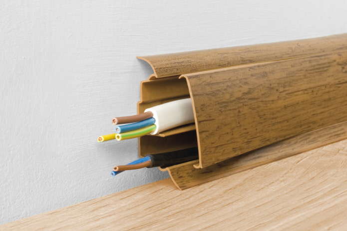 Wires in the baseboard