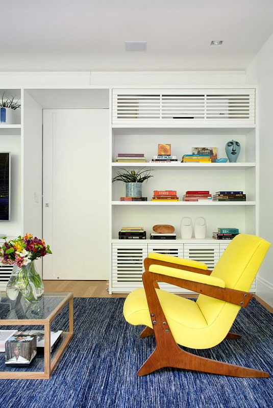 Air conditioner above a rack