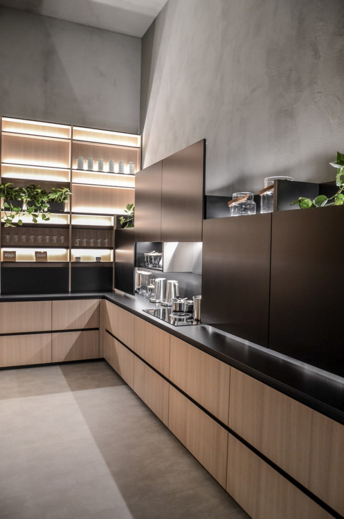 wide countertop in the kitchen