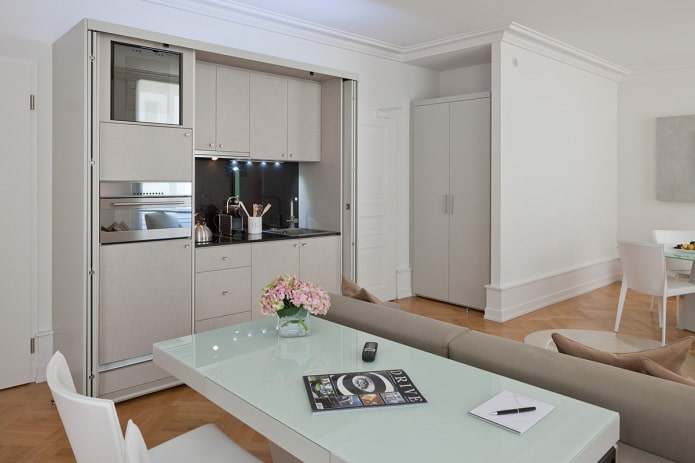 kitchen behind doors