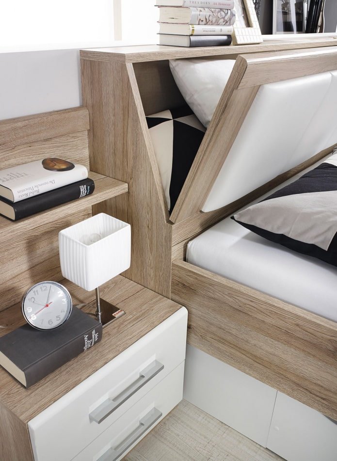 Cabinet in the headboard
