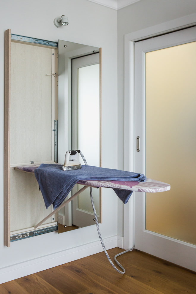 Hidden board behind the mirror