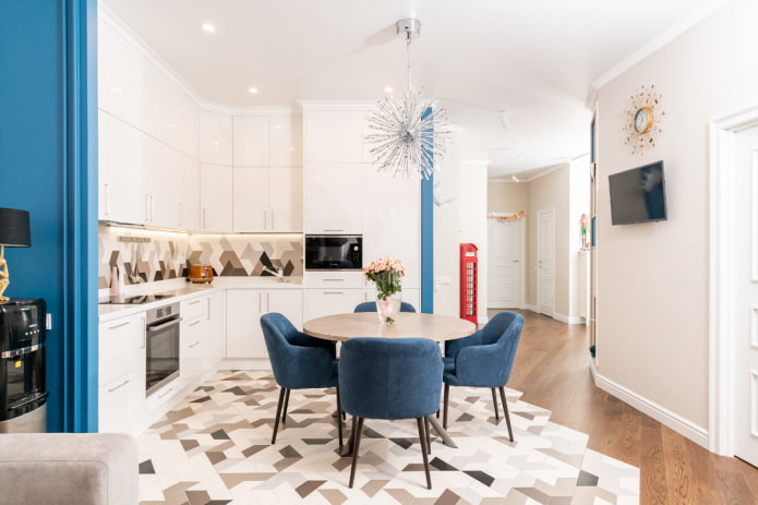 tiles and laminate in the kitchen