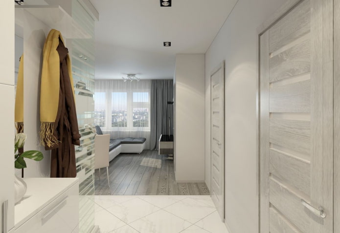a combination of laminate and tiles in the interior