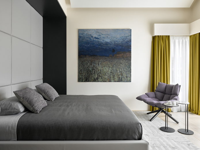 Accent curtains on a gray background