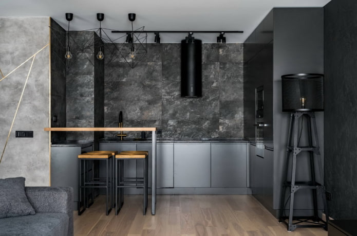 kitchen in shades of black