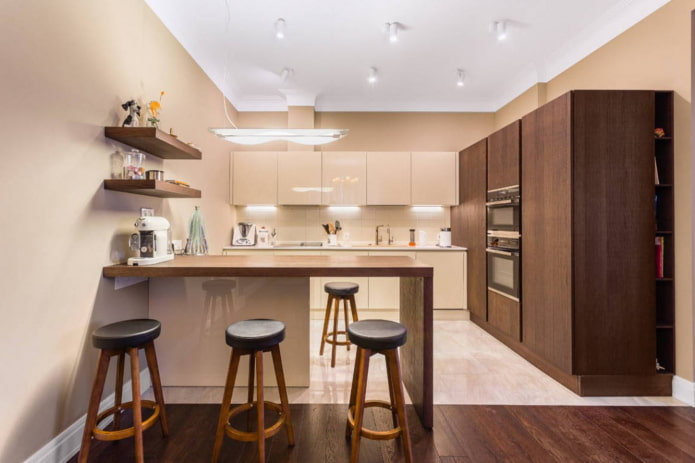 kitchen in shades of brown