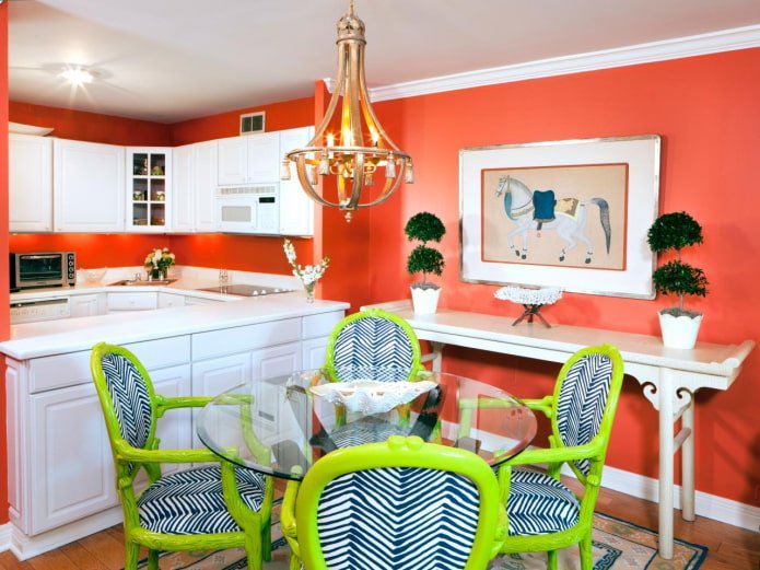red and light green in the interior