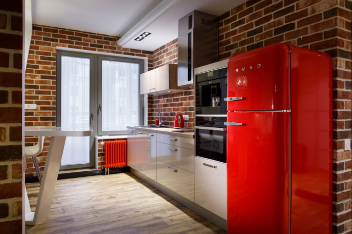 red kitchen appliances