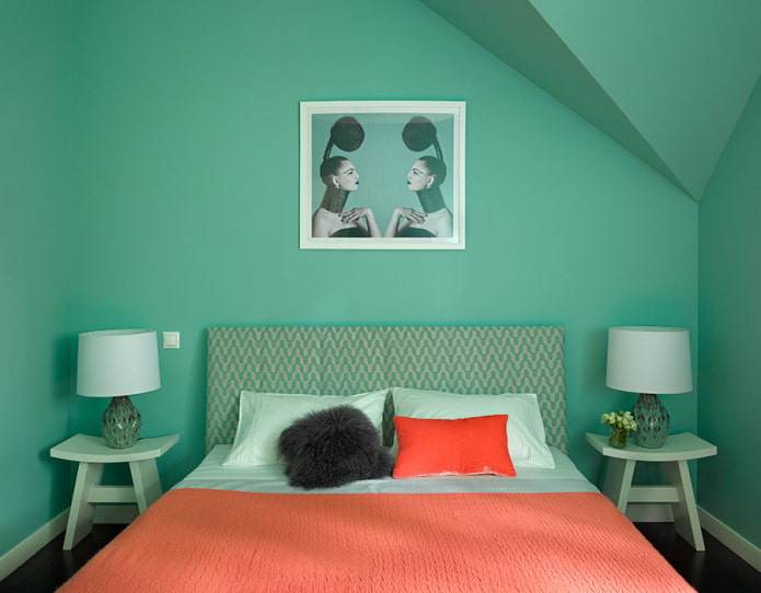 Turquoise and warm pink