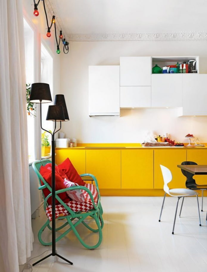 bright kitchen with white walls