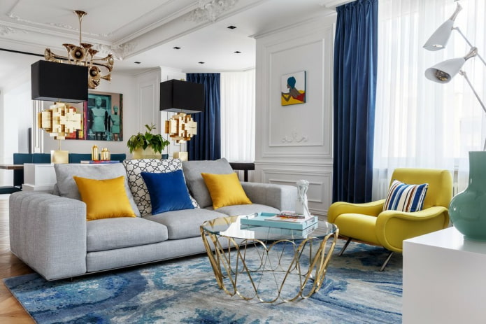 combination of blue and yellow
